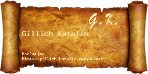 Gillich Katalin névjegykártya